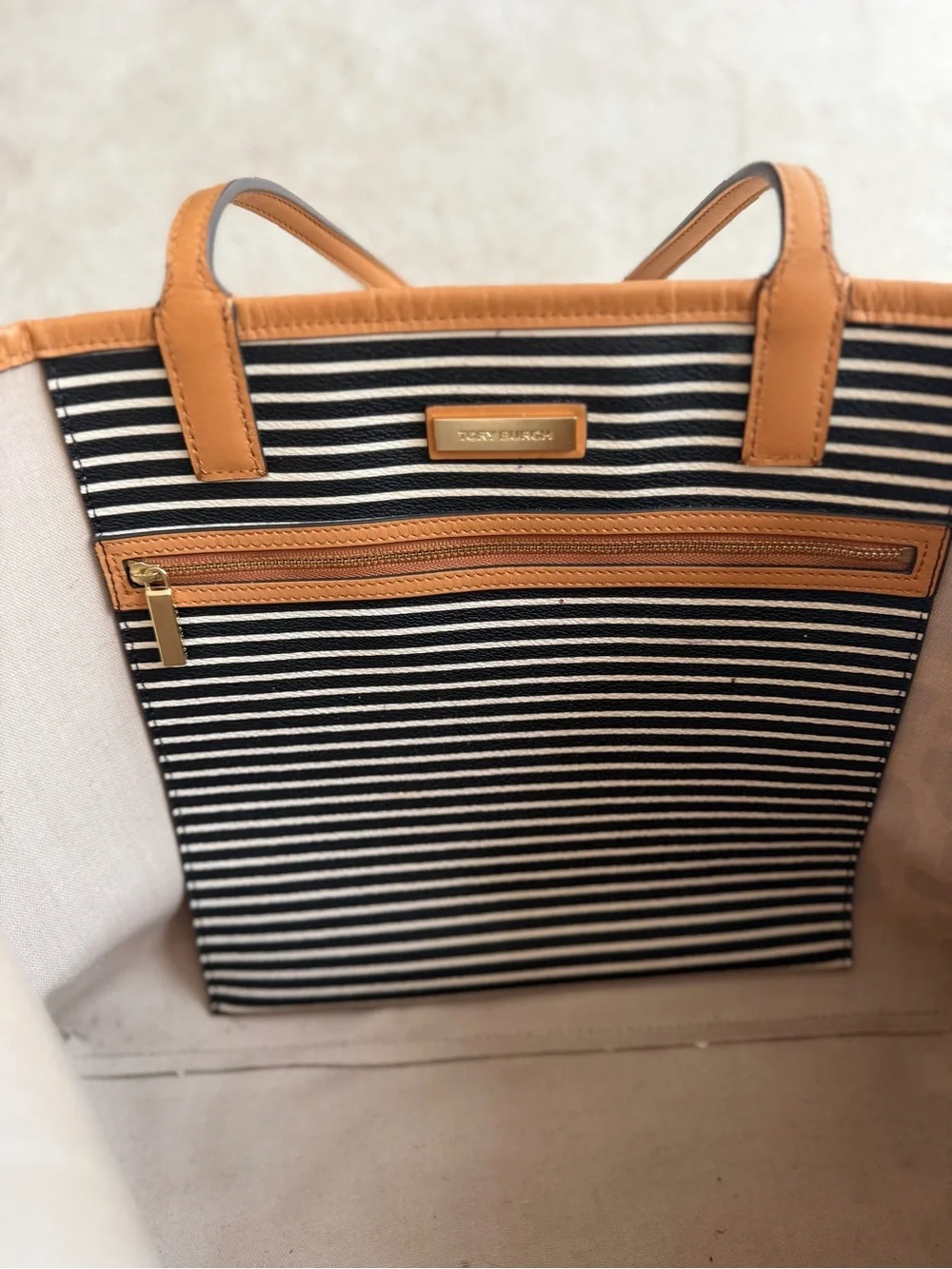 Tory Burch Leopard-Print Canvas Tote with Tan Trim